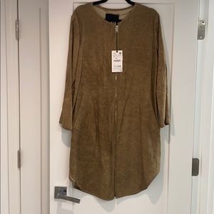 Long jacket with gold zipper